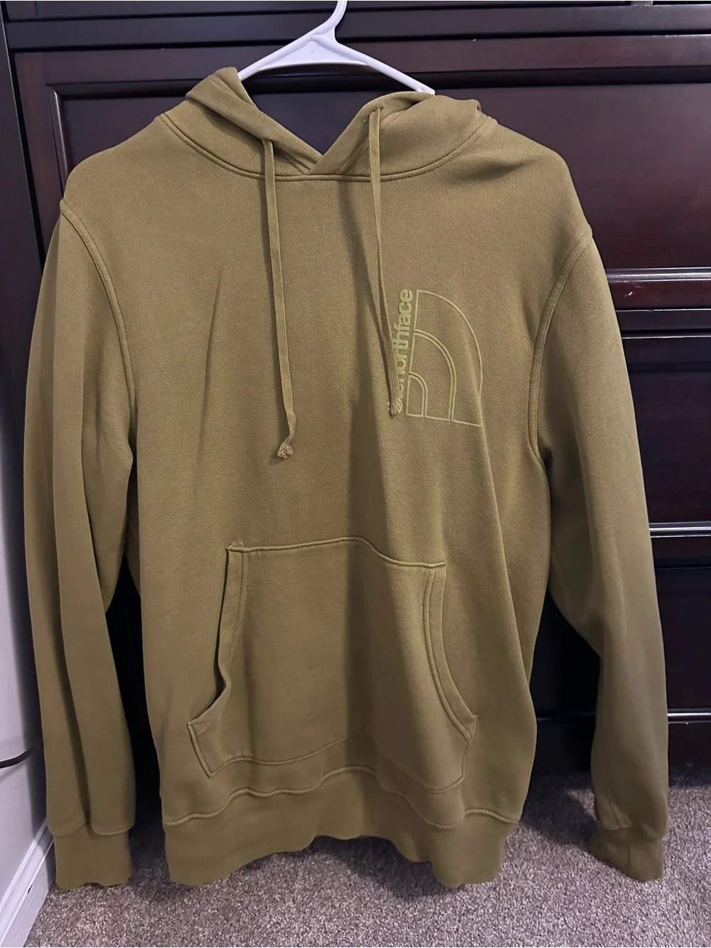 The North Face Men’s Olive Hoodie with Subtle Logo
